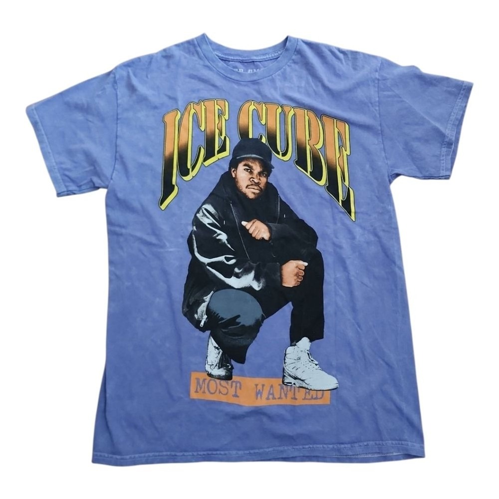Ice Cube Graphic T-Shirt Mens Medium Blue Most Wanted Rap Tee Streetwear